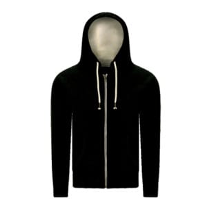 114 SUPER SOFT PEACH FINISH ZIP HOOD - Black, 01 XS